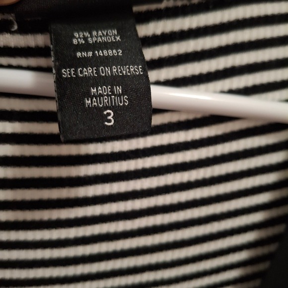 Torrid Womens Plus Size 3 Measures 1x Black White Striped Ribbed Knit  Tunic - Picture 4 of 6